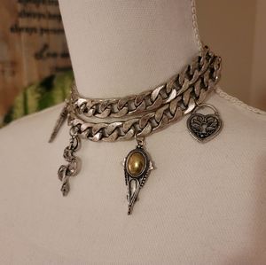 🤍FREE PEOPLE SILVER BIKER CHICK CHOKER🤍